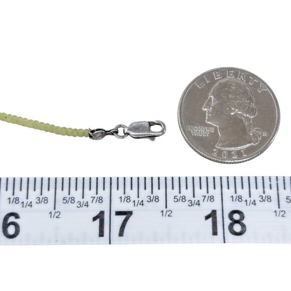 Estate Sterling Silver 925 UV Glass & Gemstone Necklace 15.5–17.5” - Picture 3 of 7